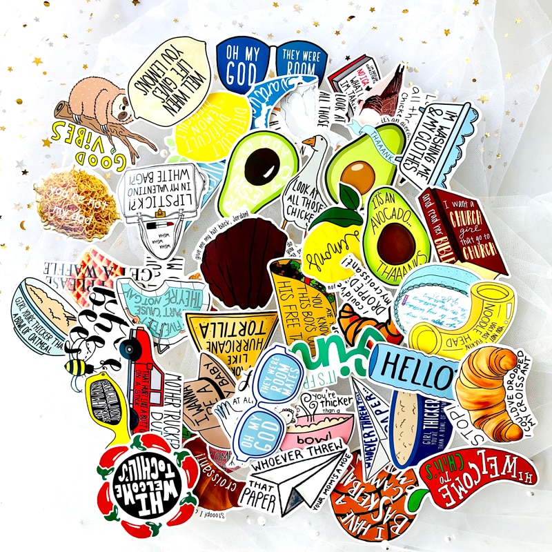 67pcs VSCO Girl Cartoon Fruit Stickers Food For Luggage Laptop Skateboard Motorcycle Bike Car Guitar Fridge Decal Sticker