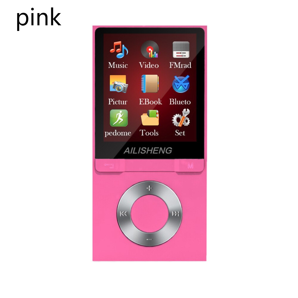 Portable Sports 1.8" TFT Screen Bluetooth MP3 Player Lossless Hifi Mp4 Music Player Slim Bluetooth FM Radio: pink