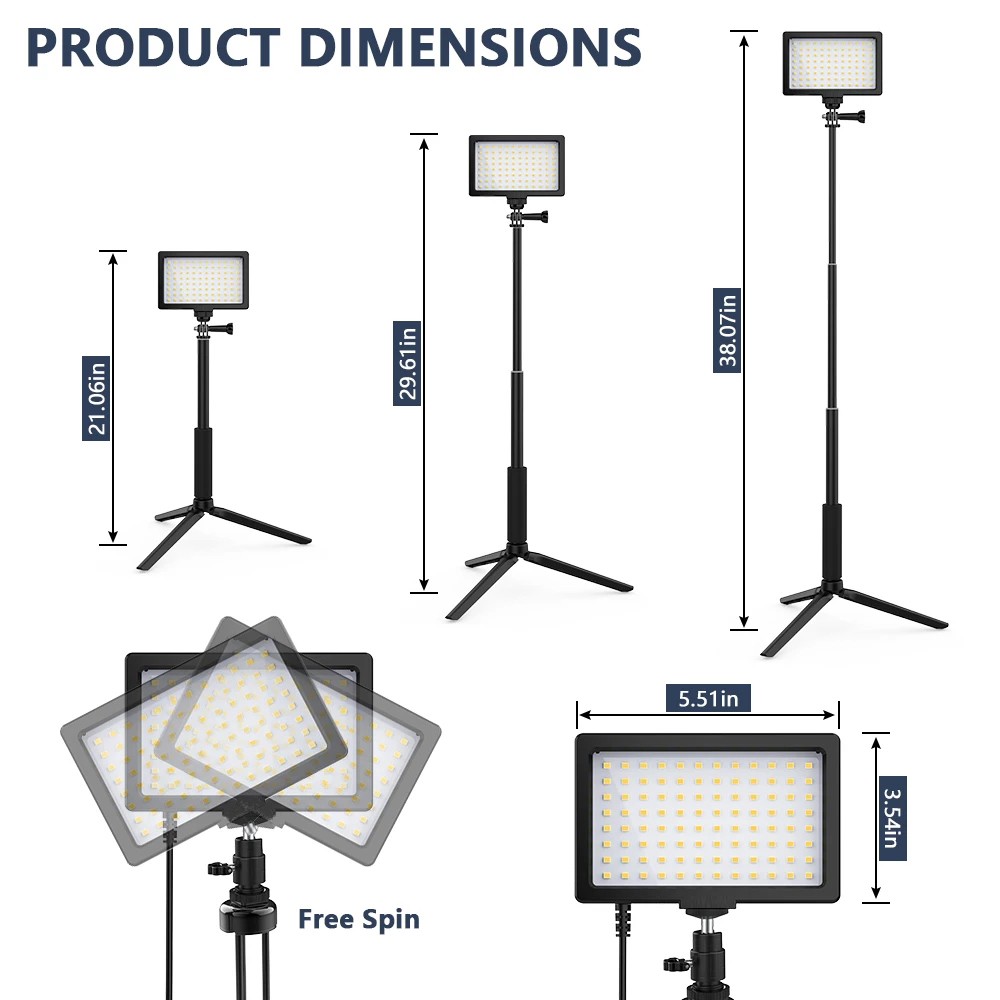 Jintu 2 Sets Studio Led Video Licht TL-96 96Pcs Led Video Light W/Stand Fotografie Verlichting Kit 5600K Dimbare Led Panel Lamp
