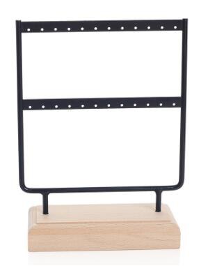 Porta pendientes Orecchini, tachuelas para los oídos, joyería, muestra madera, soporte para presentación de joyería, estante, organizador, orejera, organizador de joyería: Small Black