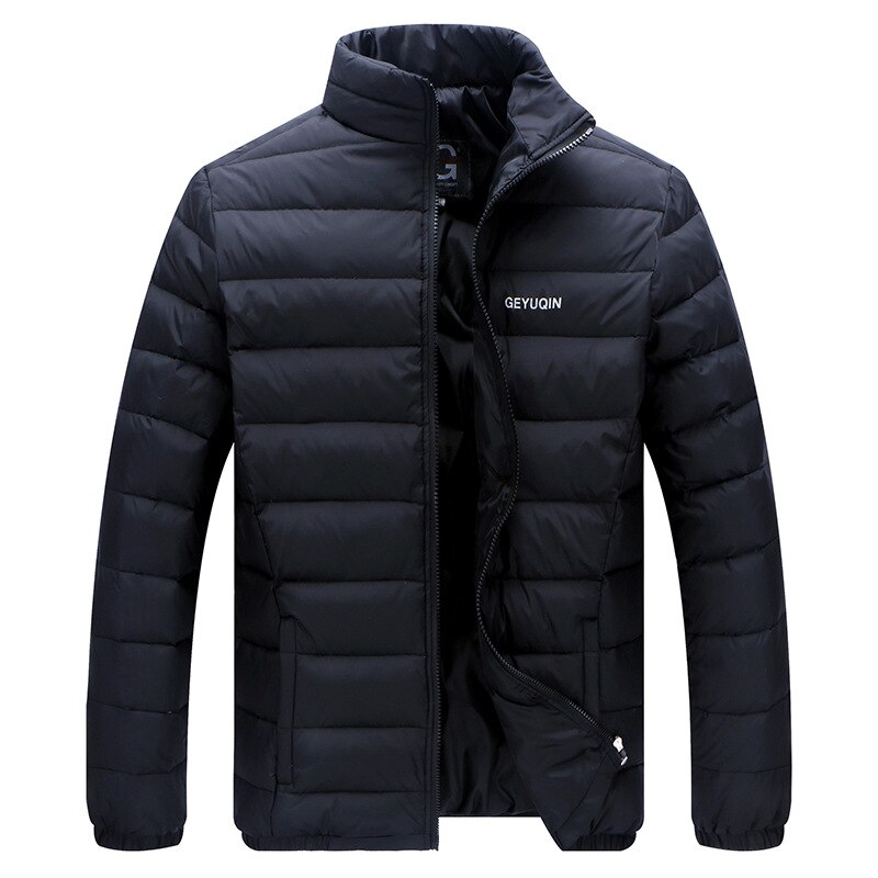 Höst vinterjacka män casual stativ krage enfärgad vit dunjacka plus storlek l -4xl hålla värmen vinterjacka män