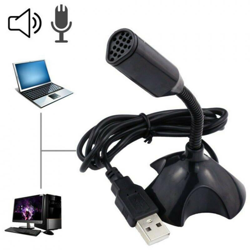 USB Computer Microphone PC Notebook Computer Recording Microphone Desktop Noise Reduction Mini Black And White Microphone