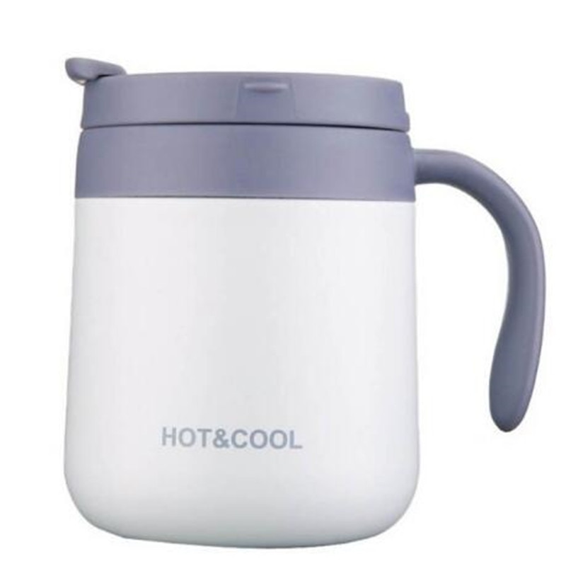 350/500ML 304 tazas termos de acero inoxidable taza de vacío de oficina con tapa de asa taza de té aislante termo taza termo portátil