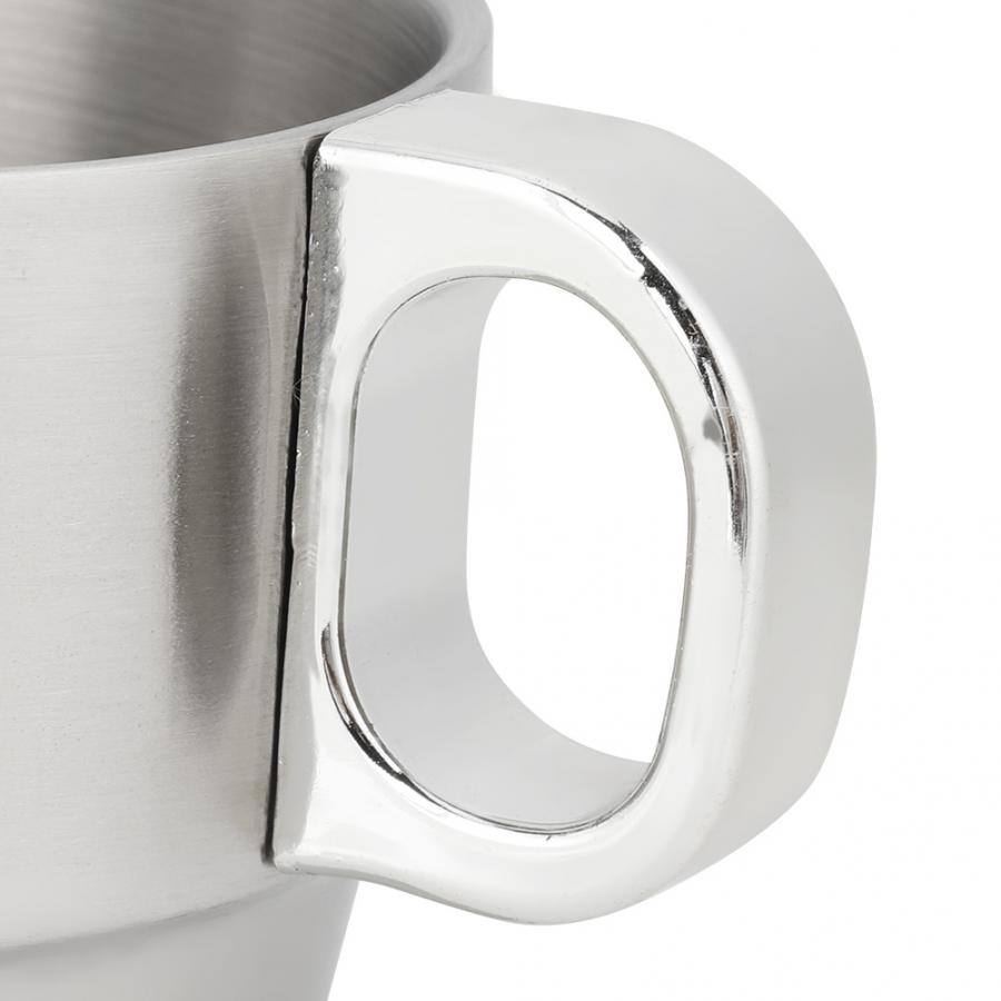 7 unids/set de acero inoxidable anillo taza de agua café con copa soporte reutilizable de doble capa Anti-escaldadura de la taza de café