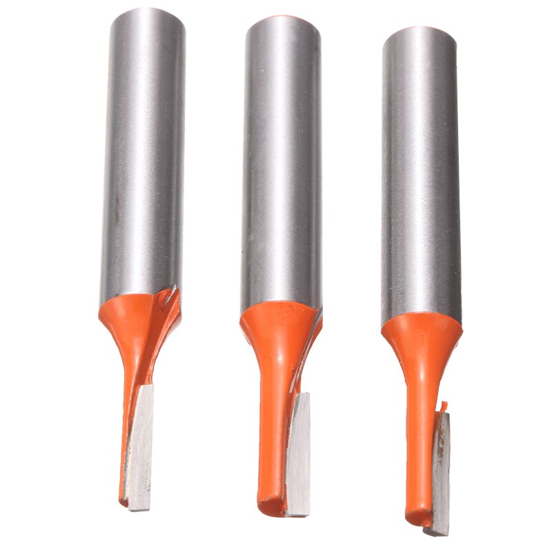 3pcs 8mm Shank Straight Cutter Router Bit 3mm 4mm 5mm Slot Diameter Woodworking Groove Cutting Router Bits Tool