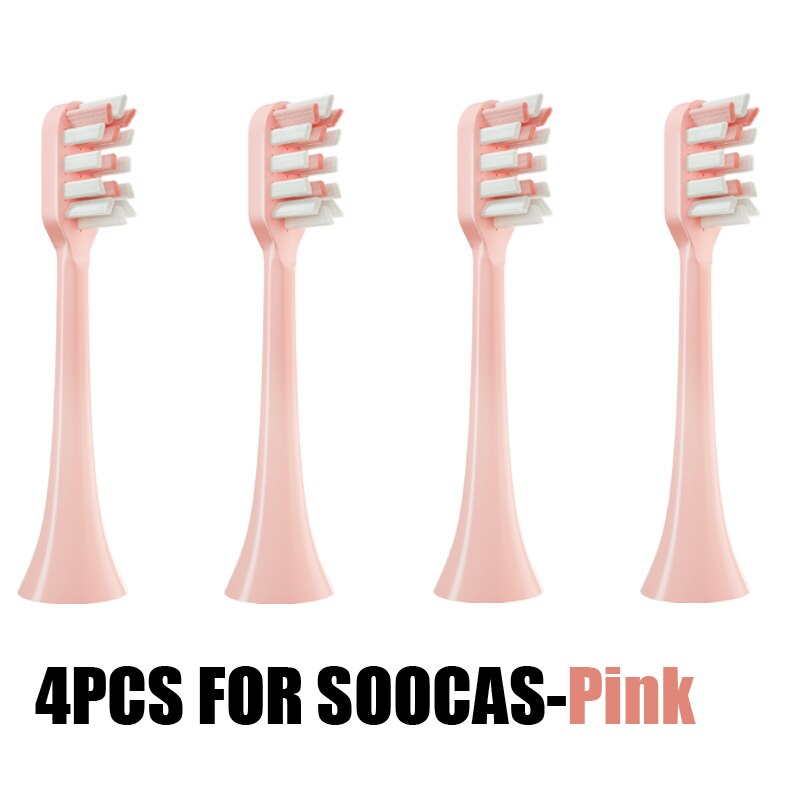Soocas Opzetborstels Set Schoon Vervanging Voor X3/X3U/X5 Elektrische Tandenborstel Nozzle Heads Vervangen Action Smart borstelkop: 4Pink