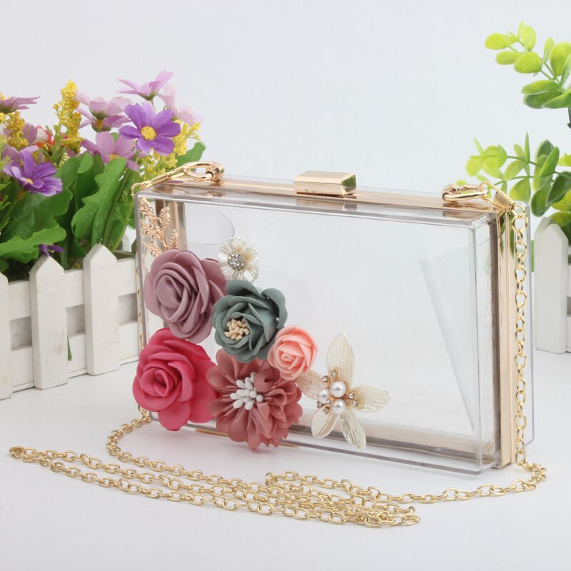 Sacs de soirée pour femmes, sac à main de luxe pour fête de mariage, sac à bandoulière Transparent pour mariée, pochette à chaîne transparente