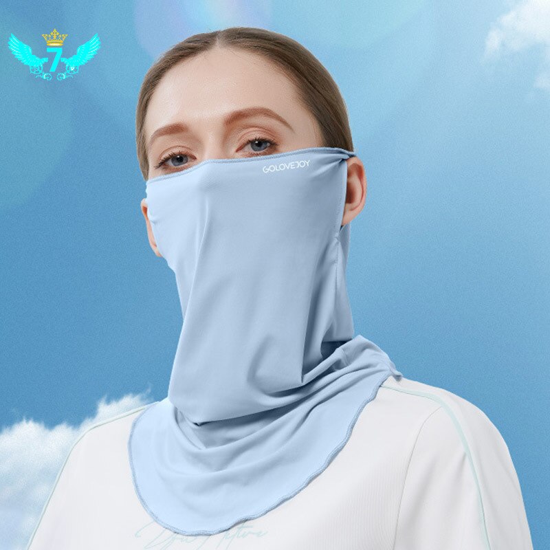 Sun Mask Female Neck Protection Sun Protection UV Protection Viscose Fiber Cold Feeling Hanging Ear Face Covering Mask Male TOA
