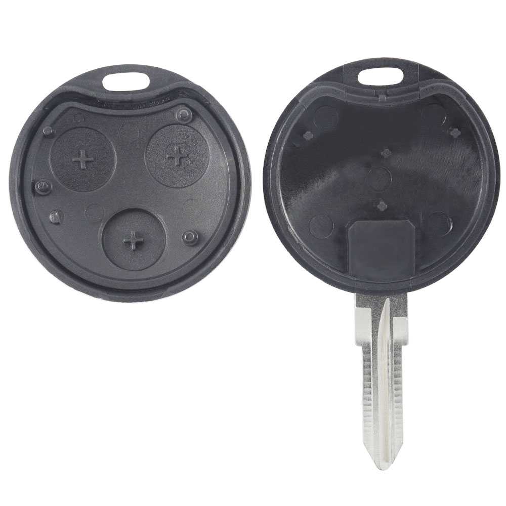 OcioDual Carcasa de llave inteligente dicendo a distancia con 3 botones para coches Smart Negra coche Fortwo Roadster Inteligente