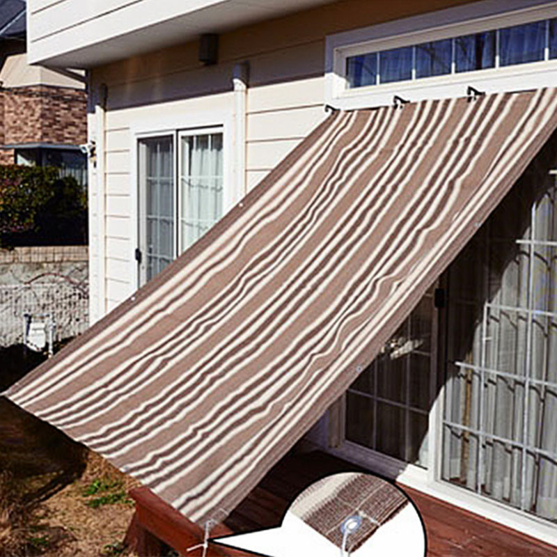 Dust Proof Breathable Heat Insulation Sunshade Sail Shading Curtain Stripe Awnings Canopy For Outdoor Garden Window Yard Camping