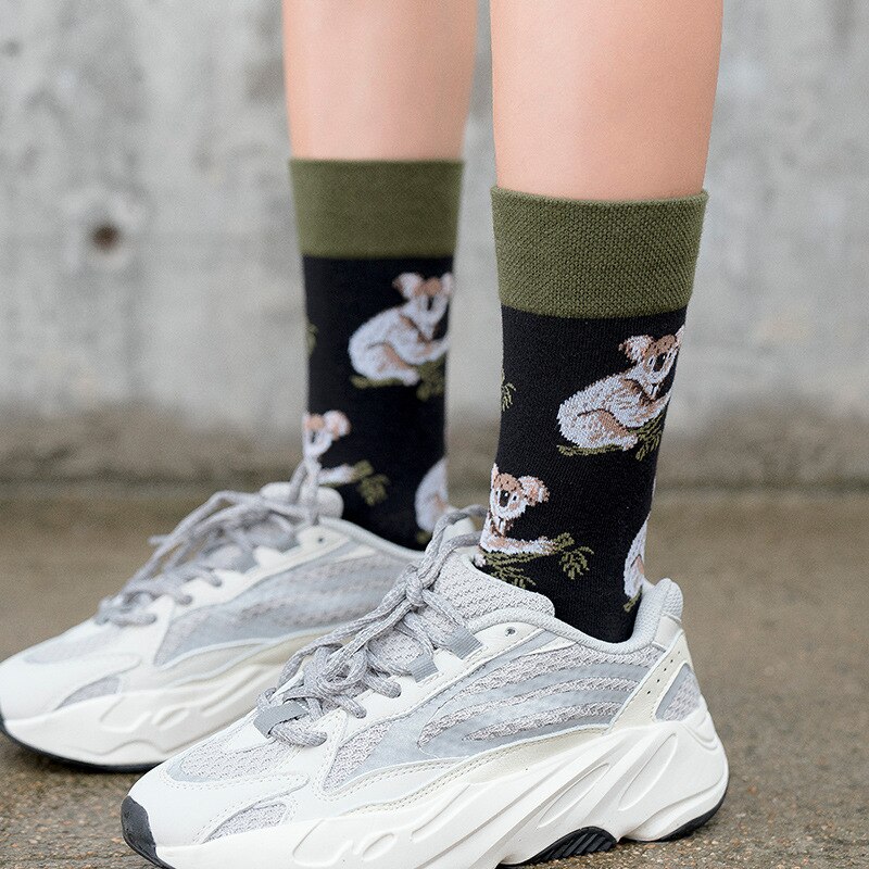 Sokken heren lente en herfst street wild sports crew sokken met cartoon dieren tube sokken