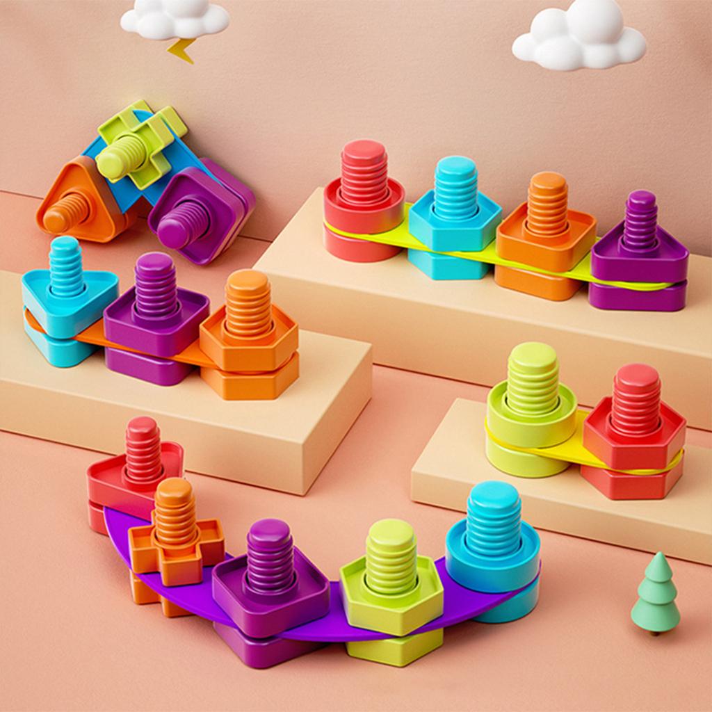 Multicolor Schroef Moer Speelgoed Brain Teasers Leren Speelgoed Matching Game Voor Baby