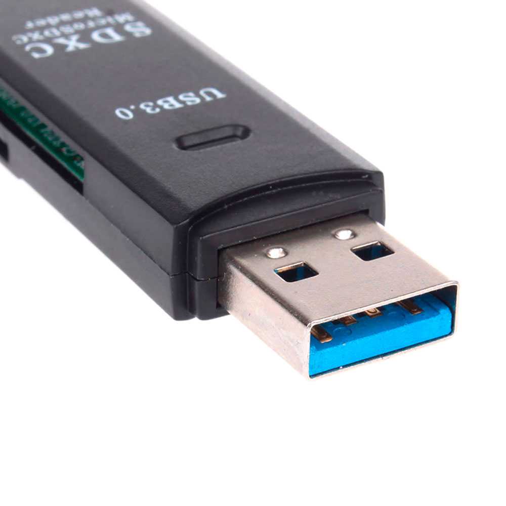 Usb 3.0 Memory Card Reader High Speed Adapter Ondersteunt Tf/Sd/Sdhc/Sdxc/Micro Sd Zwart compatibel Met Windows Os