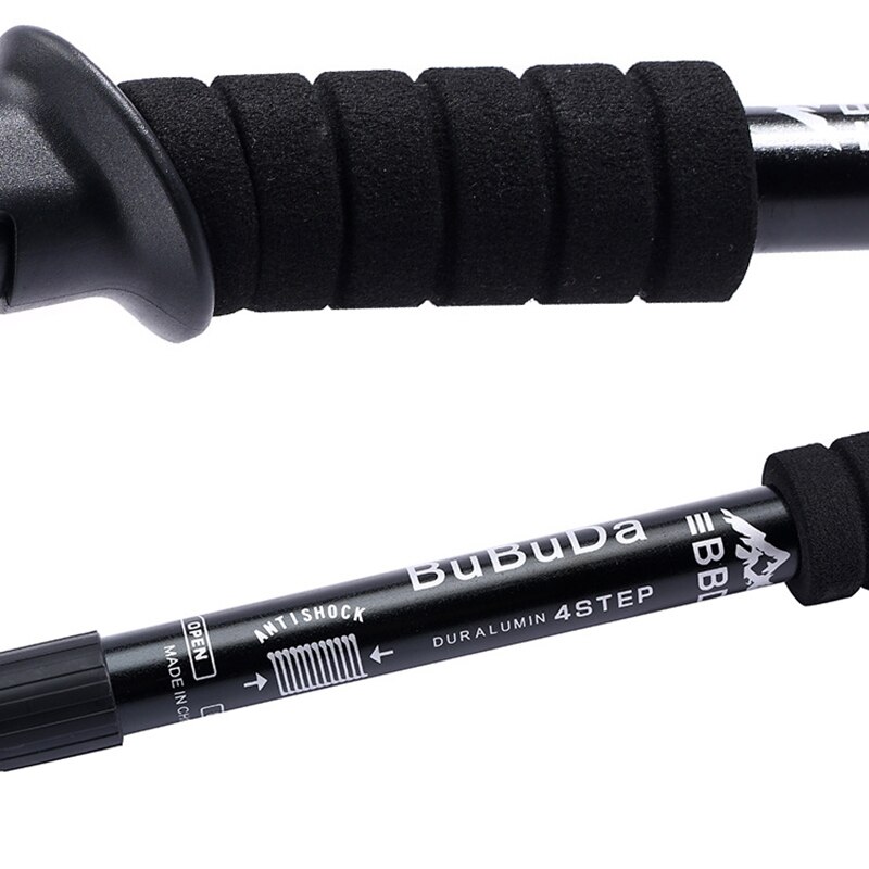 Bastones ultraligeros de 4 secciones de Trekking plegable, bastones ajustables para caminar, acampar, senderismo, telescópicos, bastones para Trekking