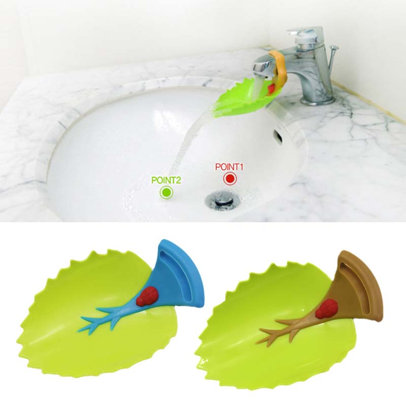 Portable kitchen Faucet Extender 1 pcs Kids Children Hand Wash Tap Leaf shape Bathroom Water Guide tool and Convenient