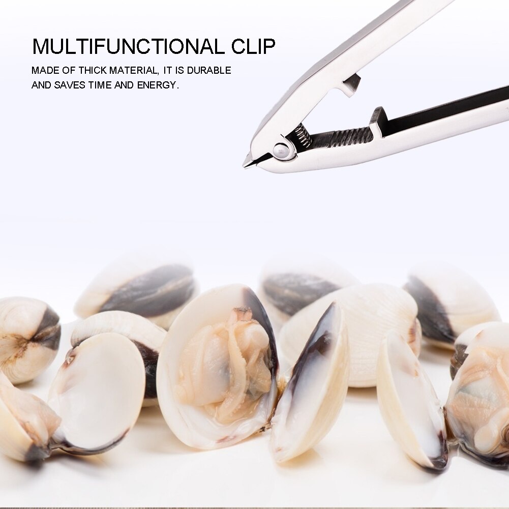 Multifunctional Clam Clip Innovative Opener Zinc Alloy Seafood Clamp Automatic Spring Food Clip