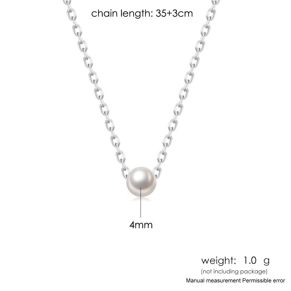 925 sterling zilveren kettingen voor vrouwen mini parel hanger ketting eenvoudige stijl fijne sieraden emnl 039