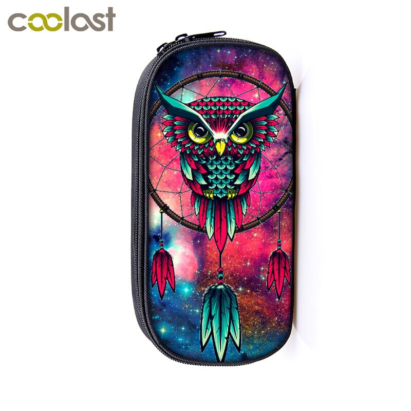 Nuit oiseau hibou imprimer étuis à cosmétiques porte-crayons femmes sac de maquillage filles papeterie sac école étui boîte à crayons fournitures scolaires: qbbxmty01