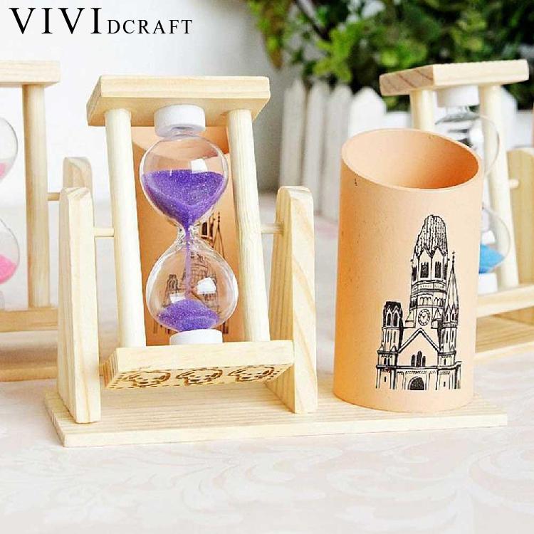 Vividcraft Creatieve Timer Hout Pennenhouder Burea... – Grandado