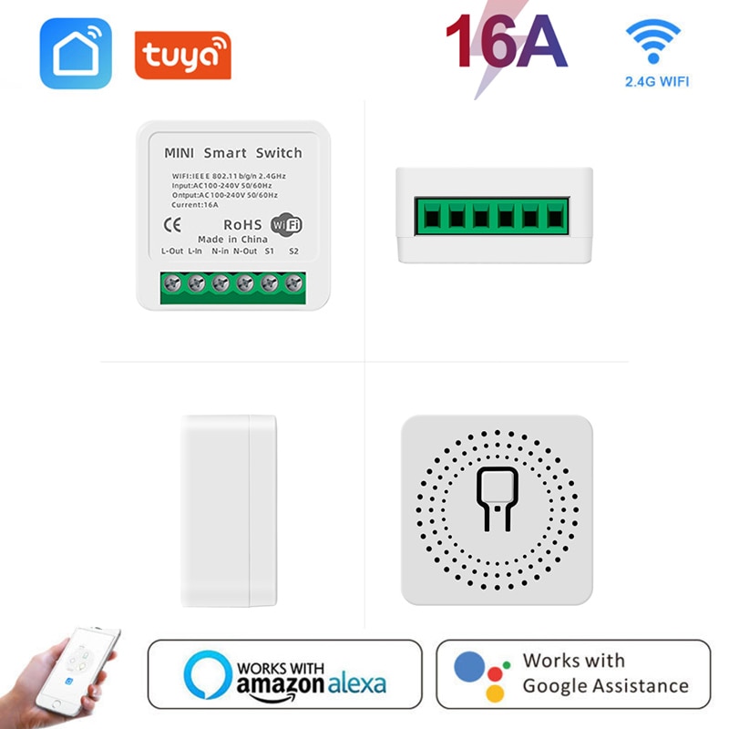 10A 16A Tuya Smart Life Wifi Switch Relay Breaker Module Automation Smart Lighting Google Home Alexa Echo Remote Control App