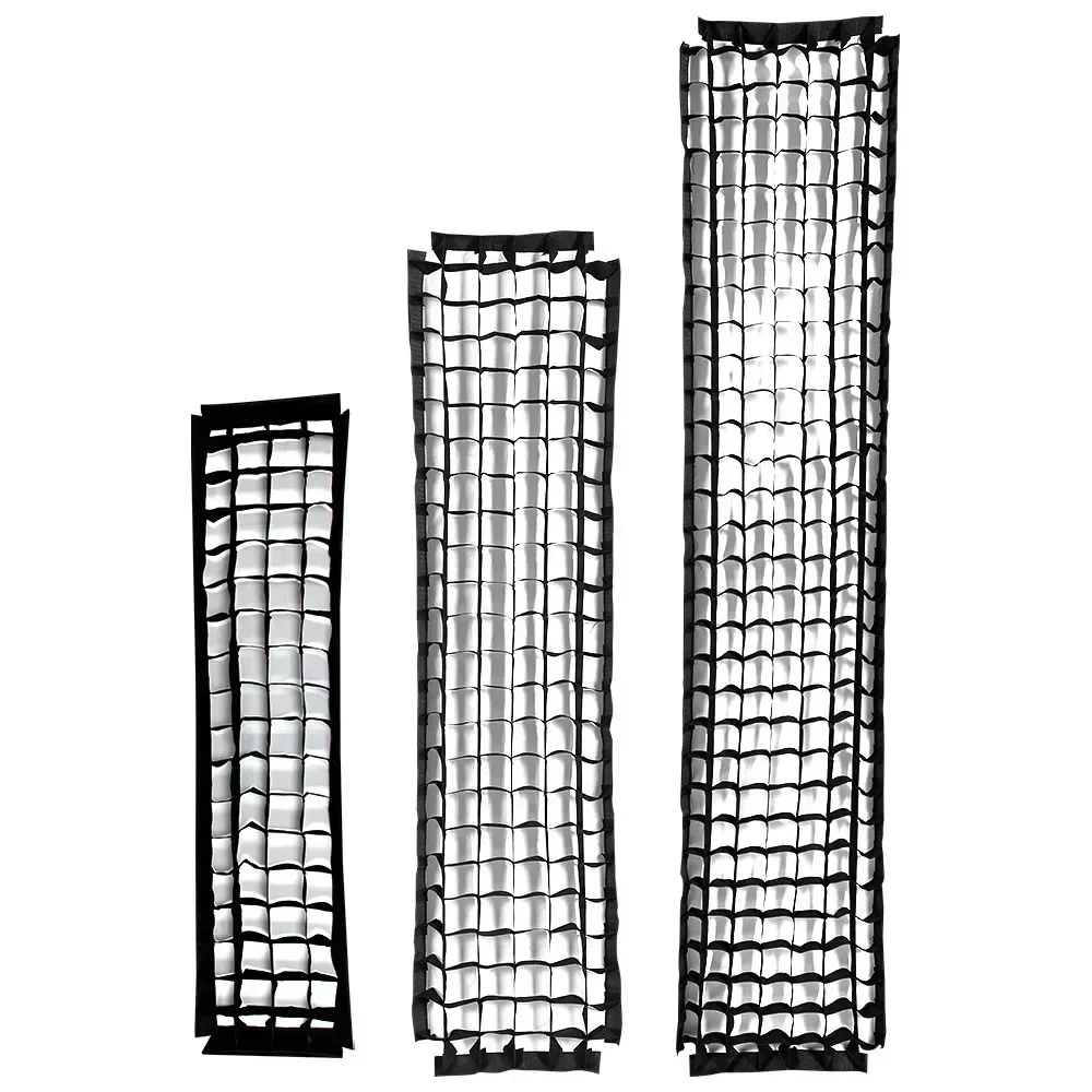 22x90cm 9"x 35" 30x120cm 12"x47" 35x160cm 14"x63" Rectangle Strip Softbox strip box Honeycomb Grid (Does not include softbox)