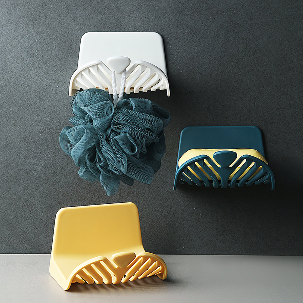 Bathroom Wall Mount Drain Shower Soap Rack Holder Bath Ball Hanging Container Multifunctional For Bath Ball Hair Bind Cord