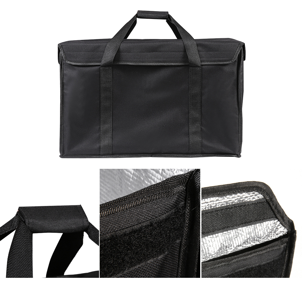 Krok og løkke bevarte handleboksposer store premium håndtak og forsterket bunnisolerte matkjøleboksposer  (57.5 x 29 x 38cm)