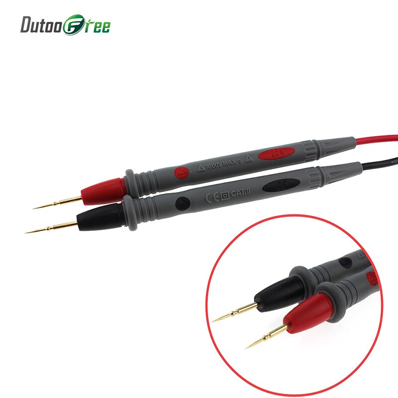 Dutoofree wire Universal Probe Test Leads Pin for Digital Multimeter Needle Tip Multi Meter Tester Probe 20A 1000V For Tester