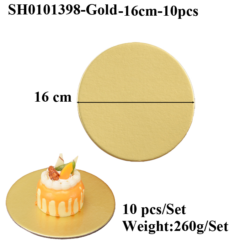 Cartón para pastel de 10-30CM de diámetro, Base de cartón circular disponible, tablero redondo recubierto dorado o plateado, bandeja para postre y pasteles: Rojo