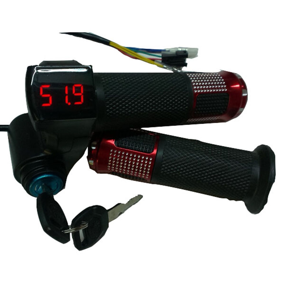 12 V/24 V/36 V/48 V/60 V/72 V Ebike Throttle Met batterij Power Lcd-scherm Schakelaar Handvatten Voor Elektrische Fiets/Scooter/Ebike