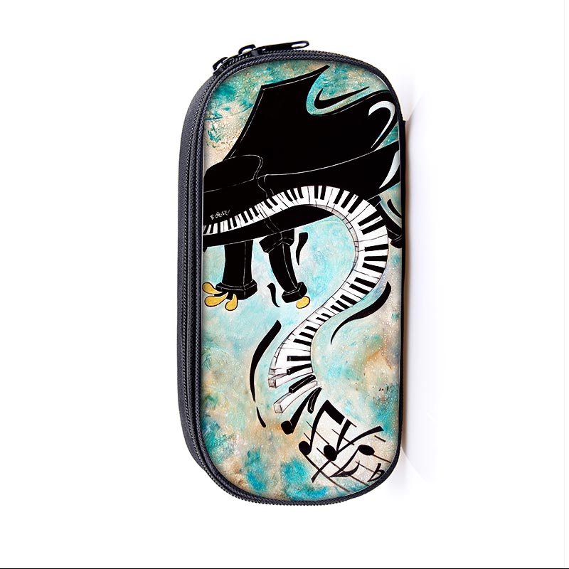 Elegent Music Piano Coin Purses Pencil Holder Bag Cartoon Girls Boys Playing Piano Small Wallet Kids Storage Bag Women Men Purse: qbbpiano07