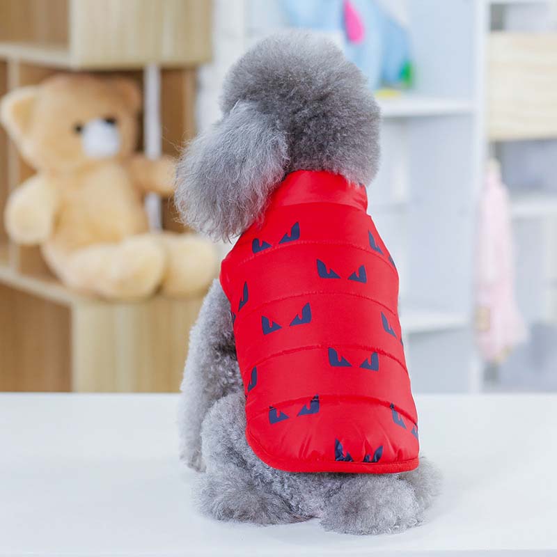 Grossas de inverno Quente Dog Vest Little Devil Cat Dog Imprimir Roupas À Prova de Vento Parkas Casaco para Gatos Chihuahua Filhote de Cachorro Pequeno Aparelhos 10A