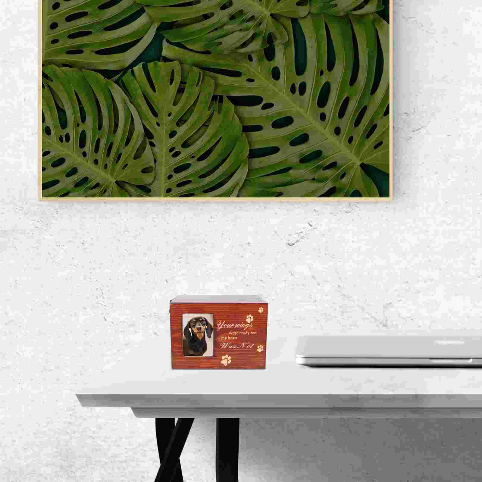 Pet Urn Bone Ash Box Pet Keepsake Cats Dogs Cinerary Casket Box with Photo Frame