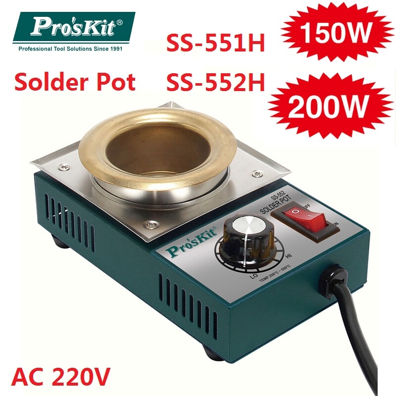 ProsKit Soldering Iron Lead Free Solder Pot Soldering Desoldering Bath Tin melting furnace Wire Tinning Tool