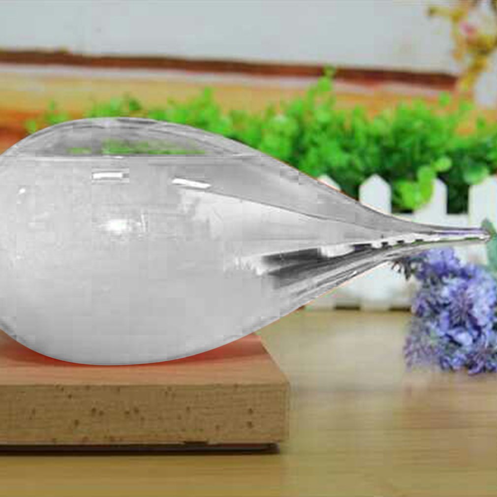 Desktop druppel storm glazen fles weersvoorspelling monitor barometer met houten voet voor thuisdecoratie