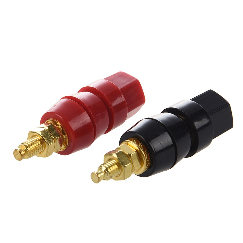 2 stuks roodzwarte kunststof behuizing 4mm banaanstekker messing aansluitklem