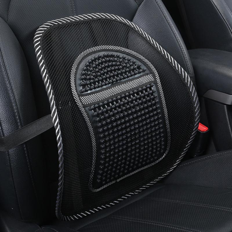 Asiento Lumbar para asiento de coche, 4 colores, asiento de verano, respaldo Lumbar transpirable, cojín de cintura para oficina, cojín de Interior para coche, suministros de cojín: 1