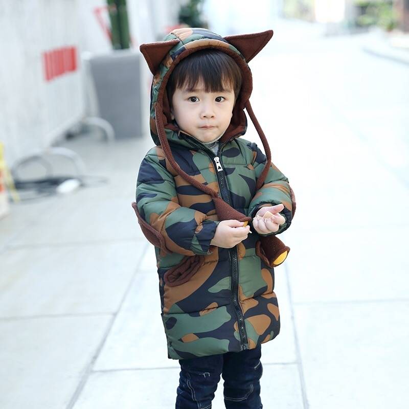 automne hiver bébé garçons veste Cartoon à capuche infantile garçons Camouflage manteau 1-7 ans enfant en bas âge Parka -né Snowsuit