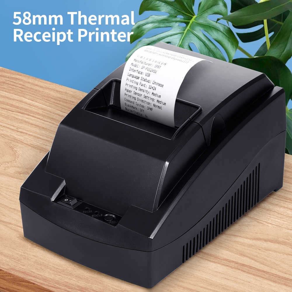 Portable Thermal Printer POS Printer 58mm Thermal Receipt Printer Restaurant Supermarket Receipt Printer for Clinic Catering