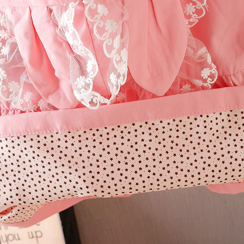 2022 primavera dolce ragazze cappotto felpa con cappuccio capispalla per bambini orecchie da coniglio pizzo principessa cappotti giacca a vento per bambini giacca da ragazza
