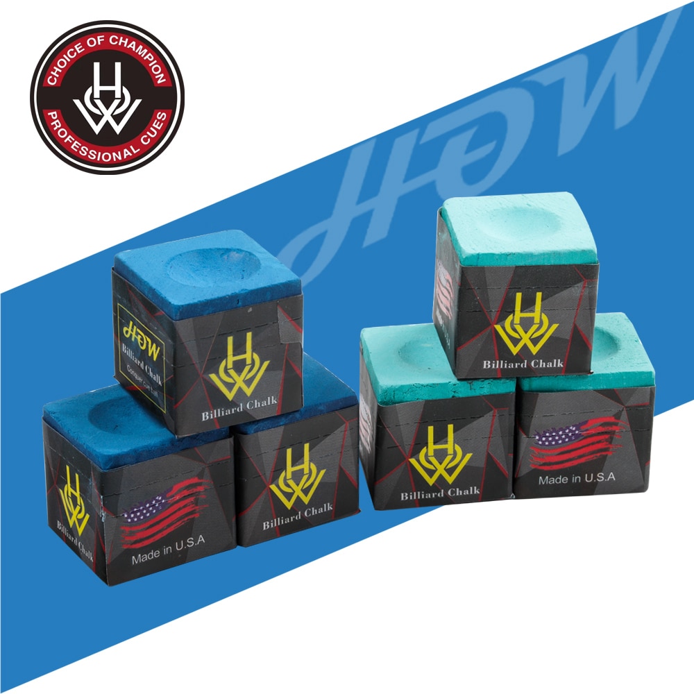 Lot De 6 Craies De Billard KEWUF - Boîtes Bleues, Adhérence Anti-glisse, Pour Queue De Billard, Pratique Et Durable