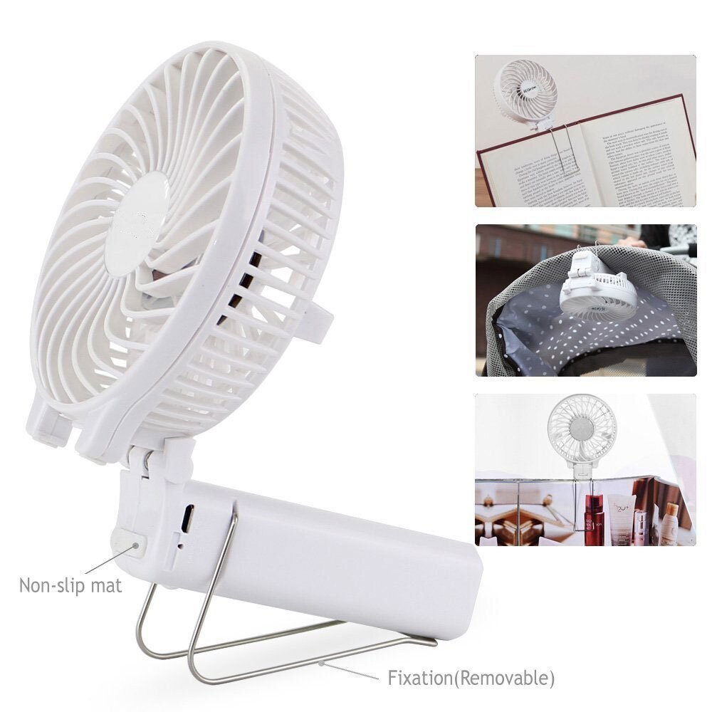 Foldable Handheld Personal Fan Battery Portable Desktop Mini Fan Electric Hand Bar Baby Stroller Fan Rechargeable Battery