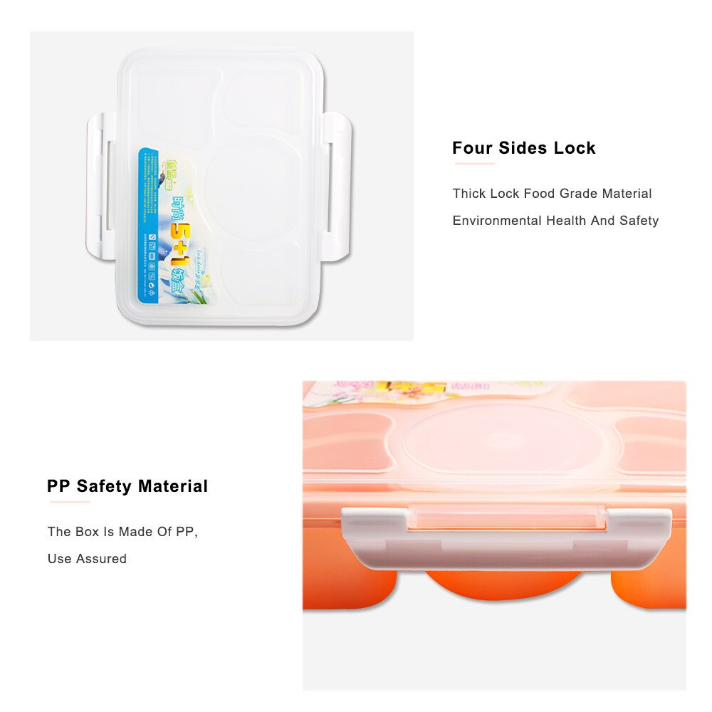 Draagbare Magnetron Kids Lunchbox 5 Compartimenten Met Soepkom Bento Dozen Lekvrije Kinderen Voedsel Container Met lepel