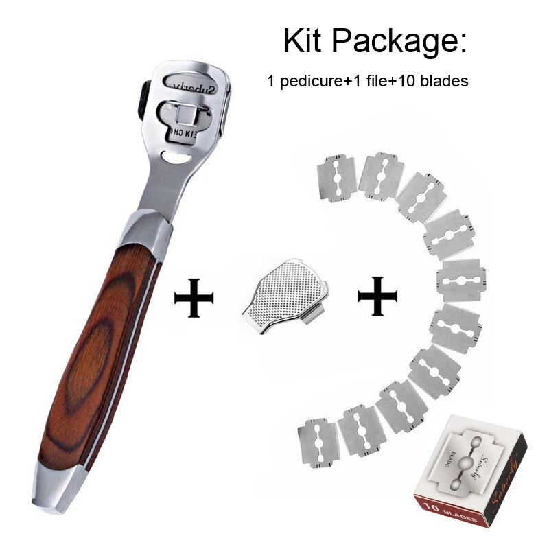 Rvs Pedicure Gereedschap Pedicure Set Voet Peeling Maks Manicure Professionele Eelt Voet Schaafmachine Pedicure Mes Scheerapparaat: A Set