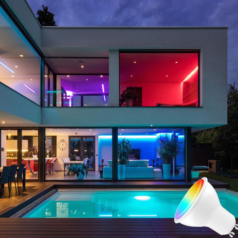 Tuya Wifi Slimme Lamp GU10 Led Lamp 4W Smart Light Kleurrijke Led Spotlight App Controle Rgb Lamp Werk met Alexa Google Thuis