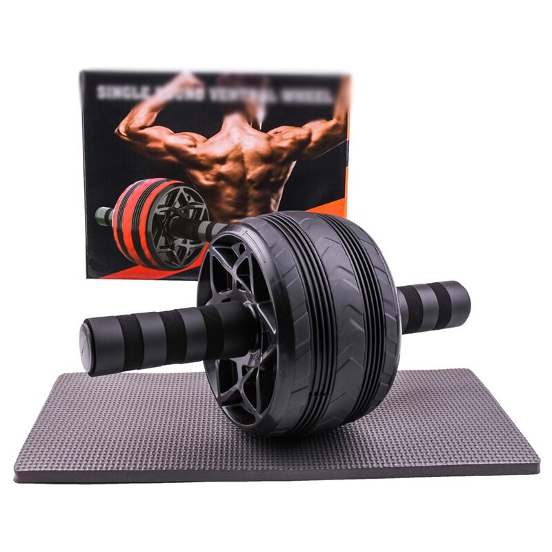 Bauch Bauchmuskeln Rad Bauch Rad Einzel-Rad Boden Fitness Ausrügestochen Dünne Taille Bauch ÜSpund Schönheit Beine: Schwarz