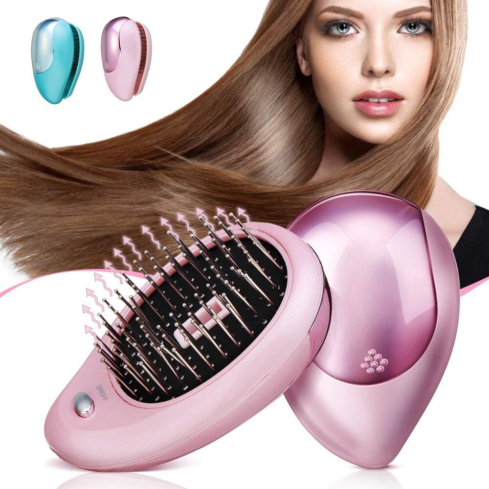 Mini peine eléctrico para el pelo cepillo de pelo de masaje, peine iónico negativo portátil para quitar el pelo, cepillo antiestático para el cabello para niñas