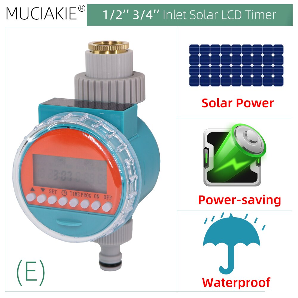 MUCIAKIE 1PC Rain Sensor Water Timer LED Display Automatic Electonic Watering Timer Controller Garden Irrigation Plant Watering: E