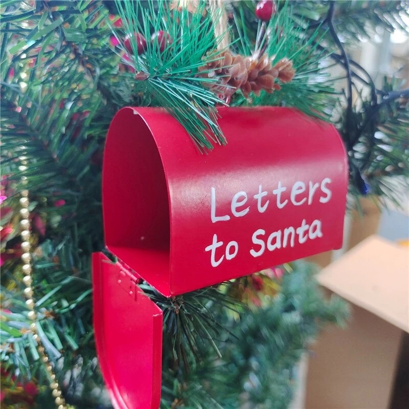 Christmas Iron Mailbox Christmas Decoration For Home Red Mailbox Hanging Ornament Letters To Santa Claus