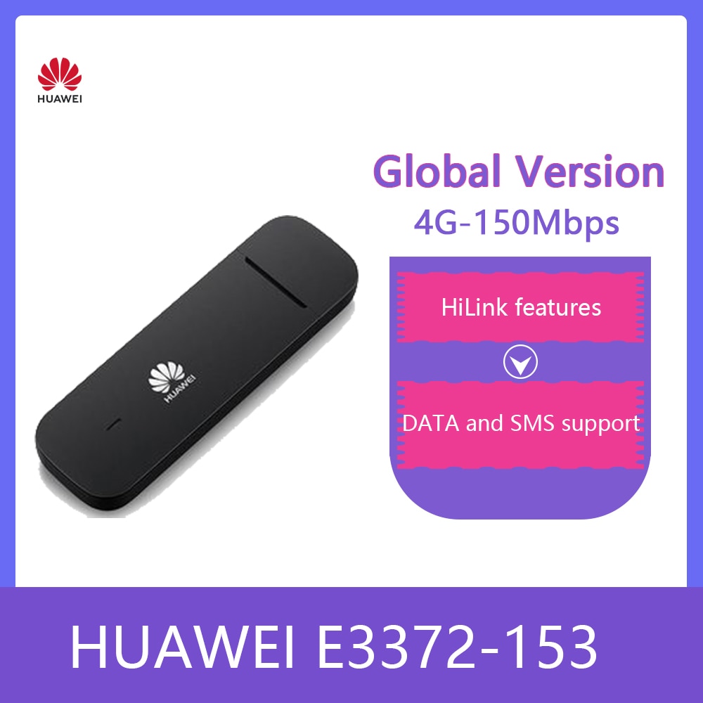 Unlocked Huawei E3372s-153 150Mbps 4G LTE WiFi USB Dongle Modem